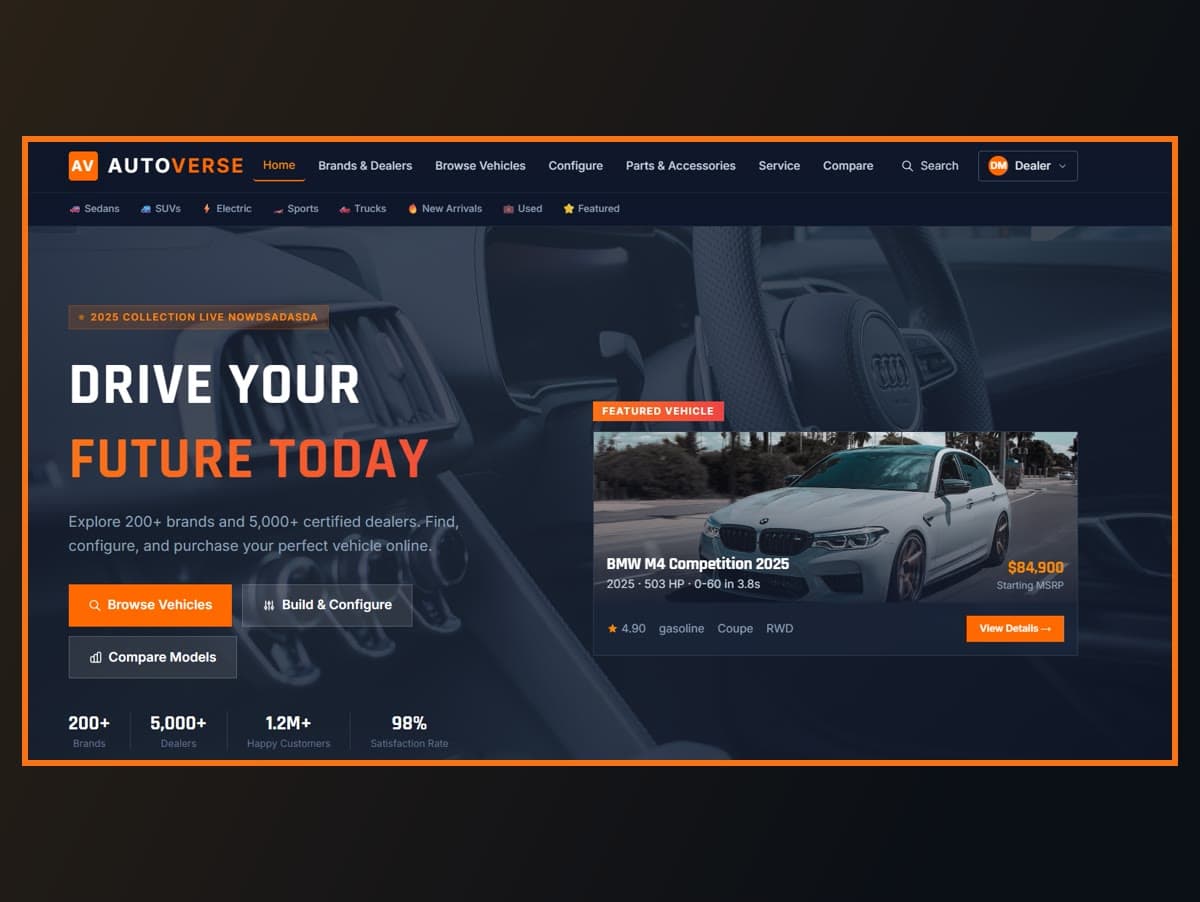 AutoVerse — Vehicle marketplace & configurator