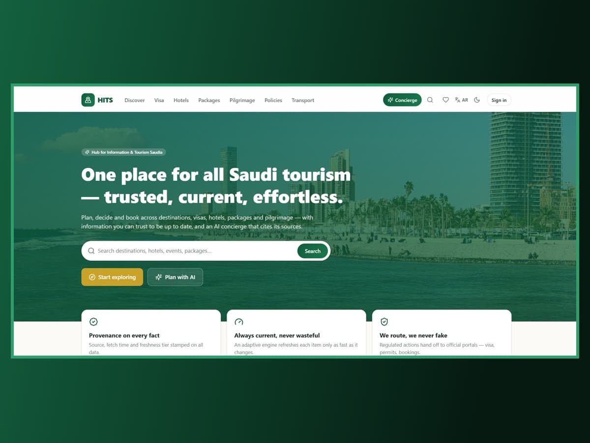 HITS — Saudi tourism hub with a citing AI concierge